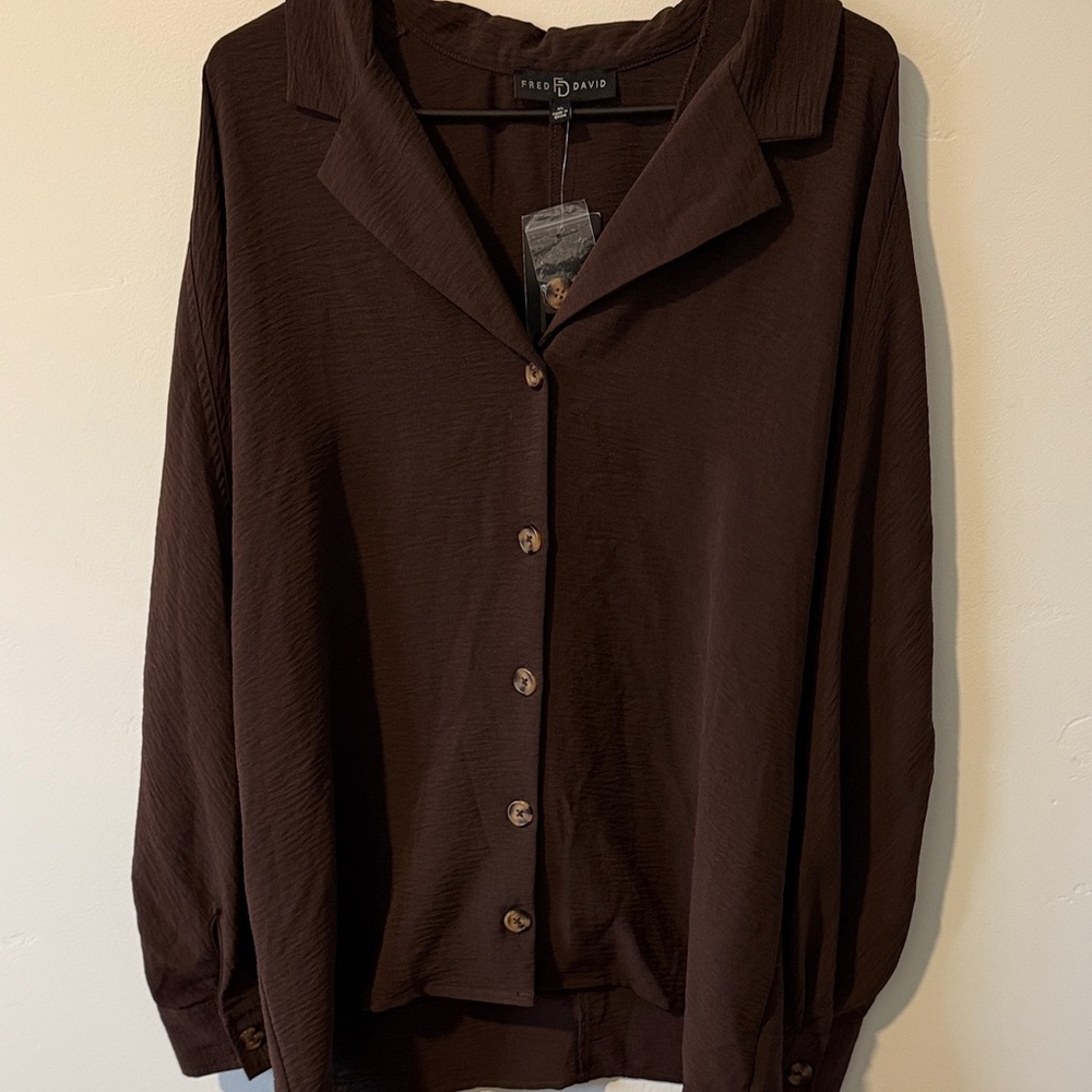 Fred David Brown Button Down Shirt